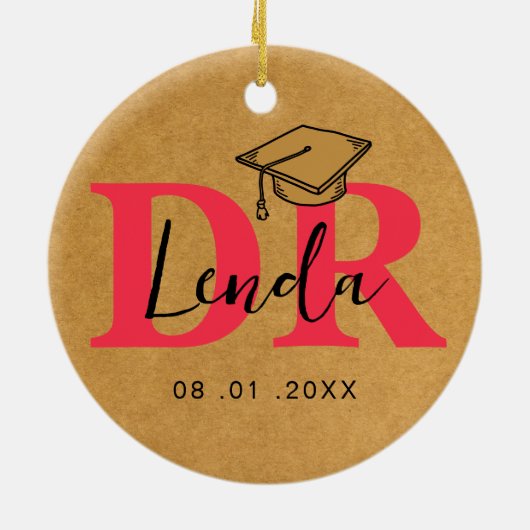 Het is Miss Mrs Dr. Eigenlijk Phd Afstuderen. Keramisch Ornament (Achterkant)