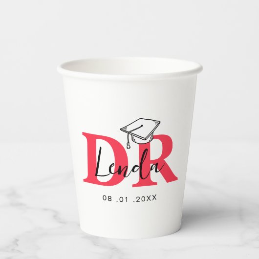 Het is Miss Mrs Dr. Eigenlijk Phd Afstuderen. Papieren Bekers (Achterkant)