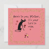 Het is Moeders beurt voor een woordspeling over wi Feestdagenkaart (Voorkant)