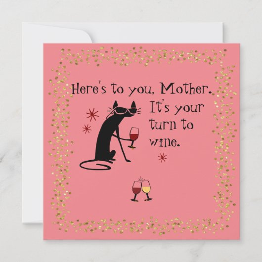 Het is Moeders beurt voor een woordspeling over wi Feestdagenkaart (Voorkant)