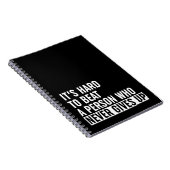 Het is moeilijk om iemand te slaan die nooit opgee notitieboek (Rechterzijde)