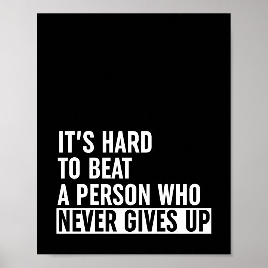 Het is moeilijk om iemand te slaan die nooit opgee poster (Voorkant)