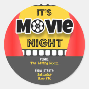 Het is Movie Night Ronde Sticker
