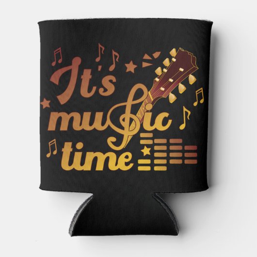 Het is muziektijd, gouden gitaar musical blikjeskoeler (Voorkant)