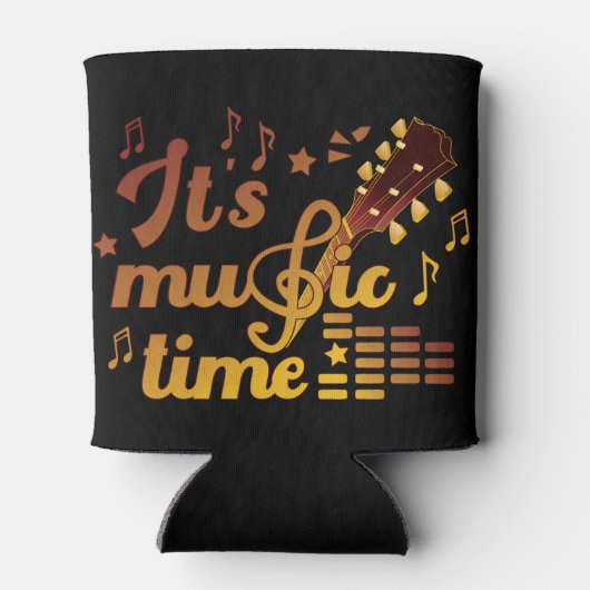 Het is muziektijd, gouden gitaar musical blikjeskoeler (Achterkant)
