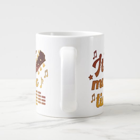 Het is muziektijd, gouden gitaar musical grote koffiekop (Achterkant)