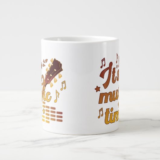 Het is muziektijd, gouden gitaar musical grote koffiekop (Voorkant)