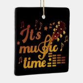 Het is muziektijd, gouden gitaar musical keramisch ornament (Rechts)