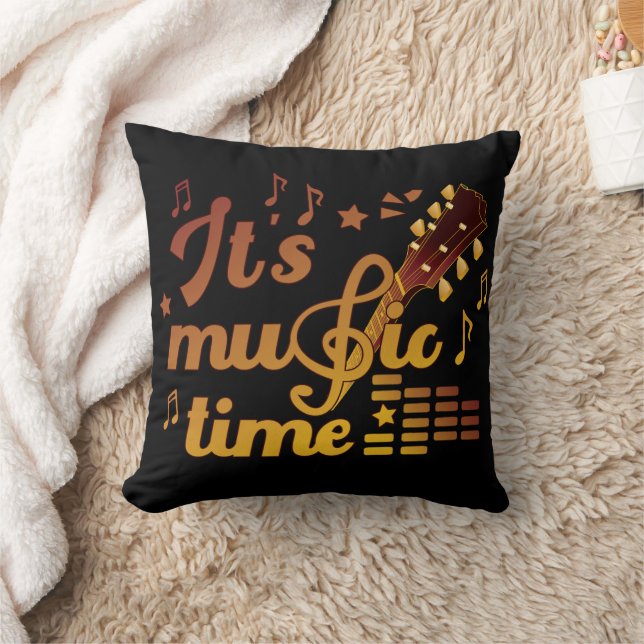 Het is muziektijd, gouden gitaar musical kussen (Deken)