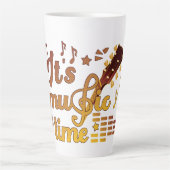 Het is muziektijd, gouden gitaar musical latte mok (Voorkant)