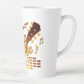 Het is muziektijd, gouden gitaar musical latte mok (Rechts)