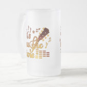 Het is muziektijd, gouden gitaar musical matglas bierpul (Voorkant links)