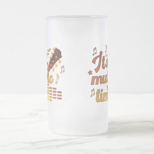 Het is muziektijd, gouden gitaar musical matglas bierpul (Center)