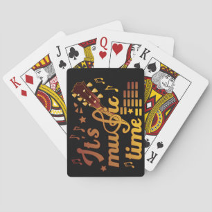 Het is muziektijd, gouden gitaar musical pokerkaarten
