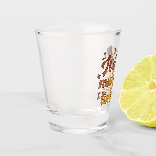 Het is muziektijd, gouden gitaar musical shot glas (Links)