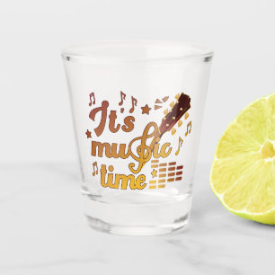 Het is muziektijd, gouden gitaar musical shot glas