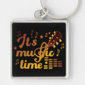 Het is muziektijd, gouden gitaar musical sleutelhanger (Voorkant)