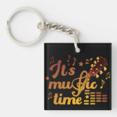 Het is muziektijd, gouden gitaar musical sleutelhanger (Voorkant)