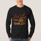 Het is muziektijd, gouden gitaar musical t-shirt (Voorkant)