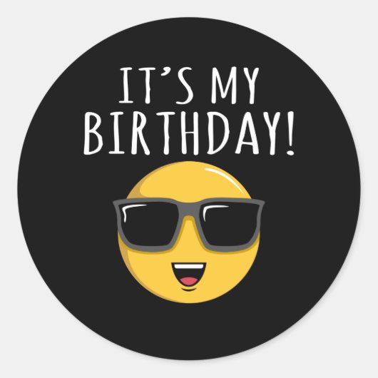 Het is mY Birthday leuke zonnebril meme Ronde Sticker (Voorkant)