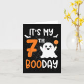 Het is My Boo Day Schattige Halloween 7th Birthday Kaart (Gele Bloem)