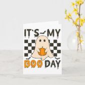 Het is My Boo Day Schattige Halloween Birthday Fun Kaart (Gele Bloem)