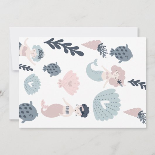 Het is 'n meisje dat een kleine zeemeermaide Baby Kaart (Achterkant)