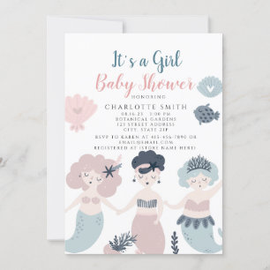 Het is 'n meisje dat een kleine zeemeermaide Baby Kaart