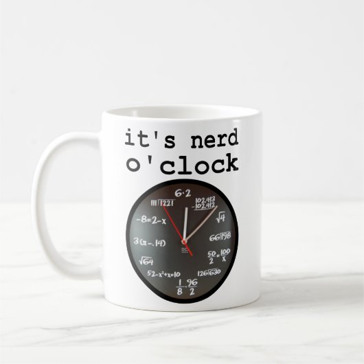 Het is Nerd O'Clock Grappige Klok Mok Humor (Links)