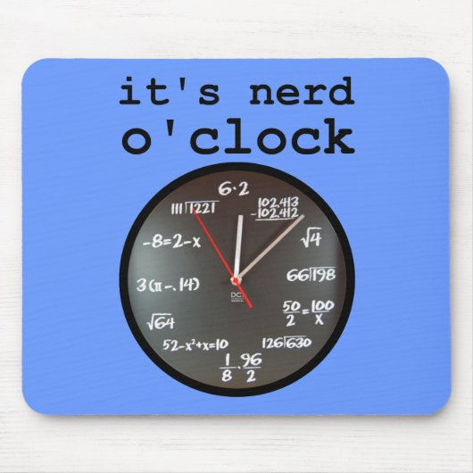 Het is Nerd O'Clock Grappige Klok Muismat Muis Pad (Voorkant)