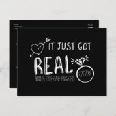 Het is net echt geworden Save the Date Verloving B Aankondigingskaart (Voorkant / Achterkant)