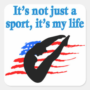 HET IS NIET ALLEEN EEN SPORT MEISJES DUIKER ONTWER VIERKANTE STICKER