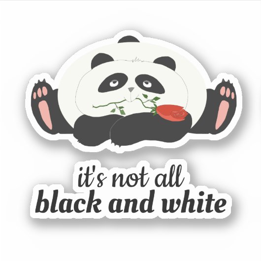Het is niet allemaal zwart-wit, Schattigee Panda Q Sticker (Voorkant)