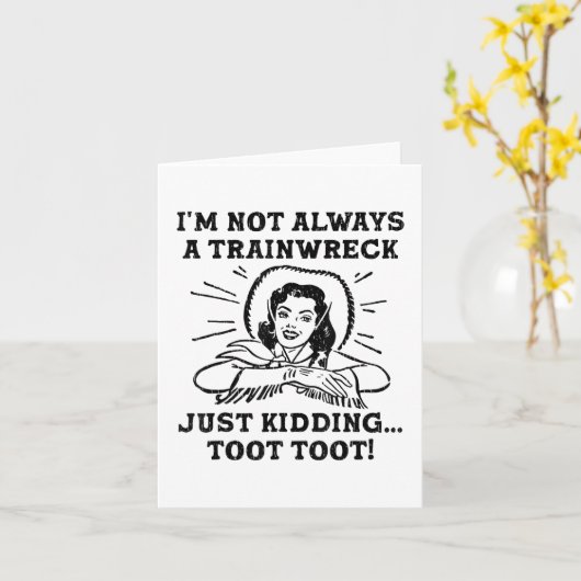 Het is niet altijd een treinwrak, gewoon een grapj kaart (Gele Bloem)