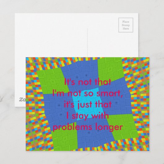 Het is niet dat ik niet alleen maar een smartcard  briefkaart (Voorkant / Achterkant)