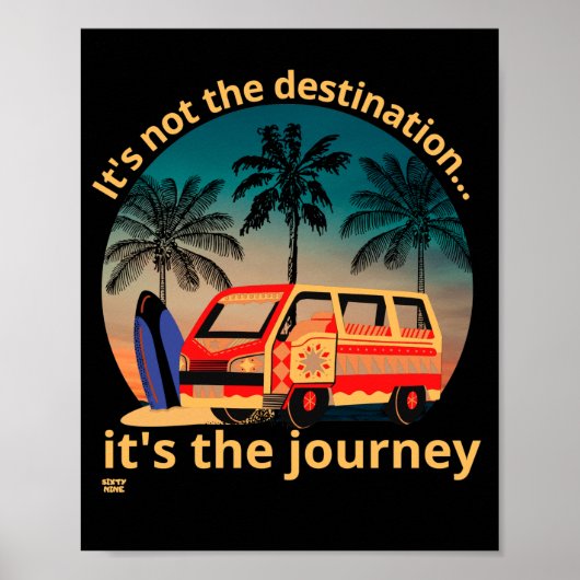Het is niet de bestemming... vanlife levensstijl poster (Voorkant)