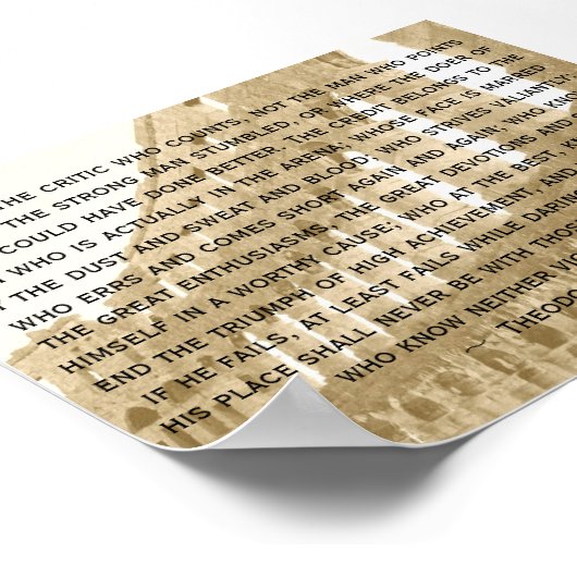 "Het is niet de criticus die telt, niet... Poster (Hoek)