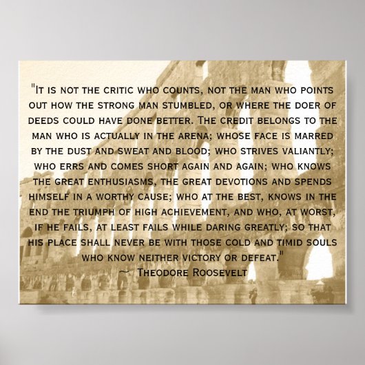 "Het is niet de criticus die telt, niet... Poster (Voorkant)