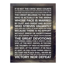 "Het is niet de criticus die telt..." Poster prijs