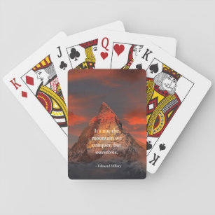 Het is niet de Motivatie Quote Red Mount Everest Pokerkaarten