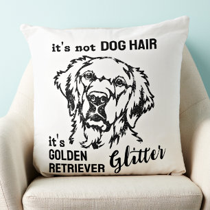 Het is niet Dog Hair Golden Retriever Glitter Funn Kussen