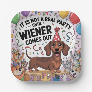 Het Is Niet Echte Feest Tot Wiener Komt Uit Papieren Bordje