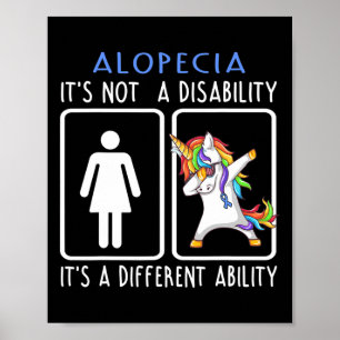 Het is niet een handicap ondersteuning Alopecia ge Poster