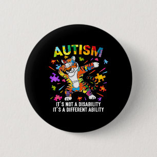 Het is niet een handicap tijger autisme bewustzijn ronde button 5,7 cm