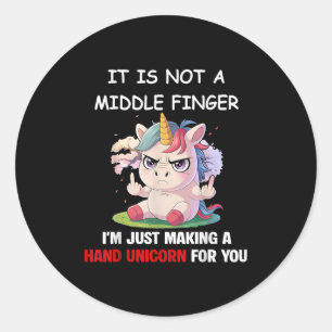 Het Is Niet Een Middelvinger Ik Maak Gewoon Een Ha Ronde Sticker