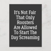 het is niet eerlijk dat alleen hanen mogen briefkaart (Voorkant)