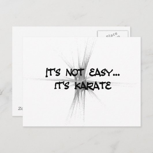 Het is niet gemakkelijk - Karate Grey Briefkaart (Voorkant / Achterkant)