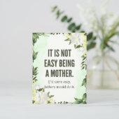 "Het is niet gemakkelijk om moeder te zijn" - The  Briefkaart (Staand voorkant)