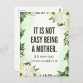"Het is niet gemakkelijk om moeder te zijn" - The  Briefkaart (Voorkant / Achterkant)