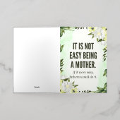"Het is niet gemakkelijk om moeder te zijn" - The  Folie Wenskaart (Buiten Laag)